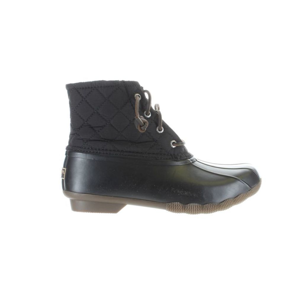 Sperry Top Sider Womens Saltwater Quilted Black Rainboots Size 8 Wide (C,D, W)